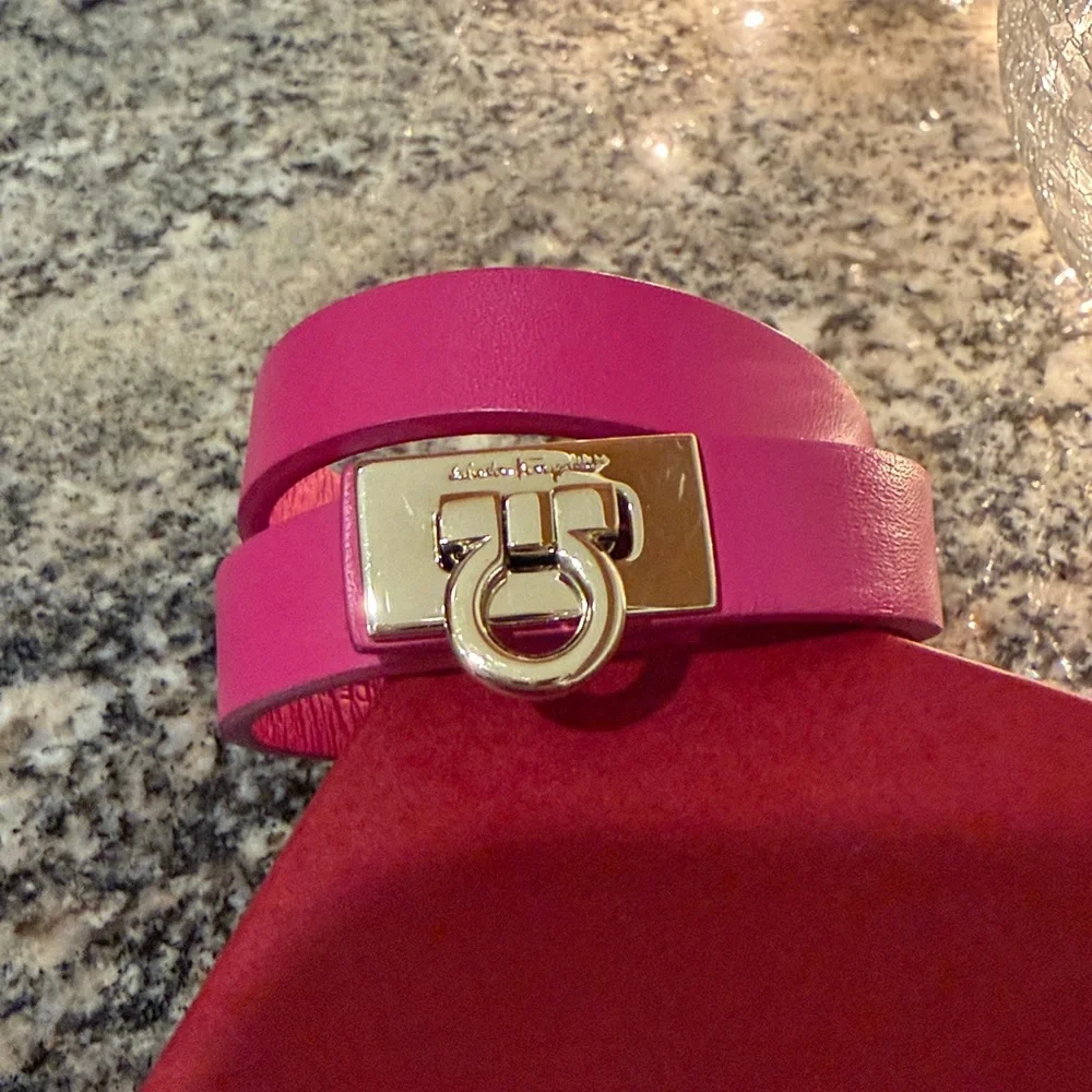 Salvatore Ferragamo Leather Wrap Bracelet